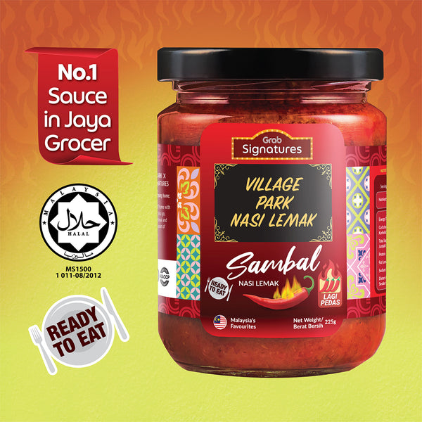 Grab Signatures Village Park Nasi Lemak Lagi Pedas Sambal Jar 225g (highest price)