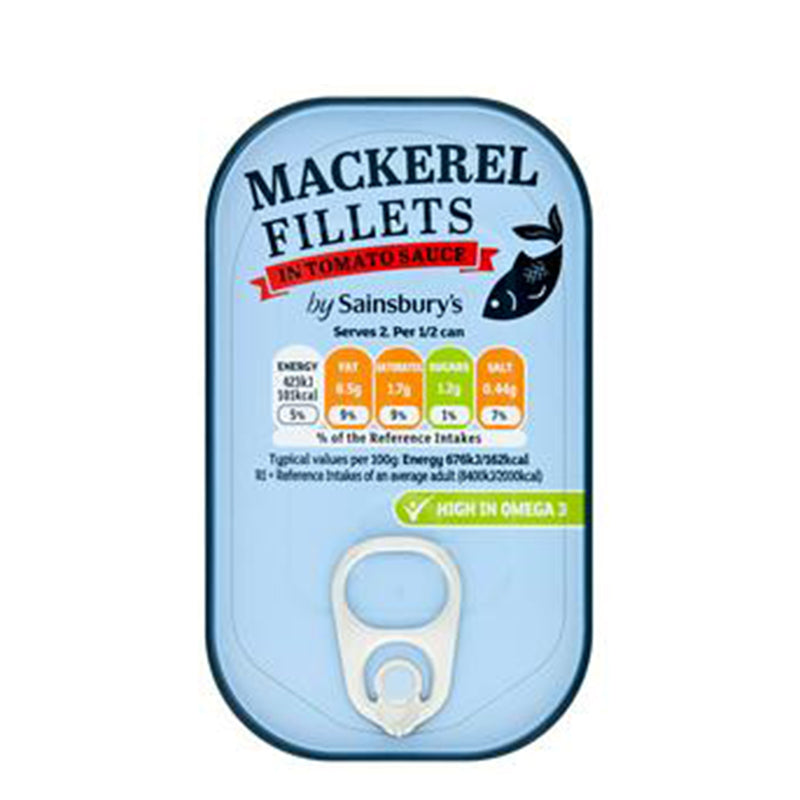 Sainsburys Mackerel Fillet In Tomato Sauce 125g