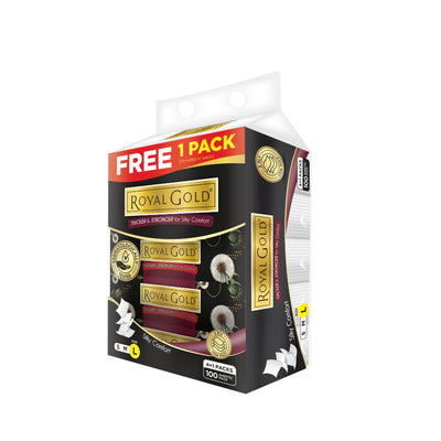 Royal Gold Luxurious White Soft Pack Tissue 100pcs x 4