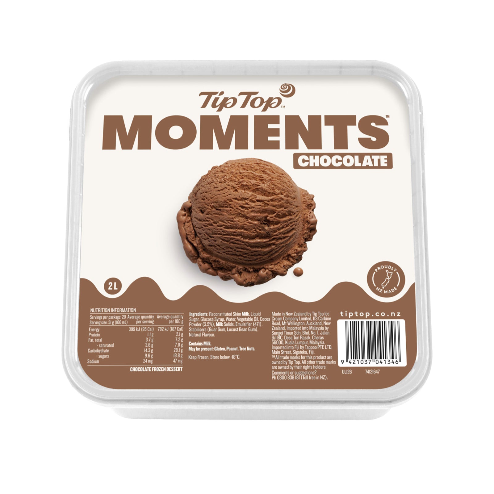Tip Top Moments Double Chocolate Ice Cream 2L
