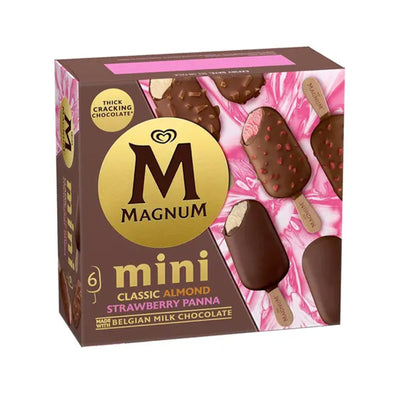 Magnum Mini Assorted Classic, Almond, Strawberry Panna Ice Cream Stick 45ml x 6