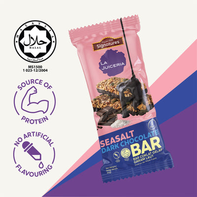 Grab Signatures La Juiceria Sea Salt Dark Chocolate Bar 40g