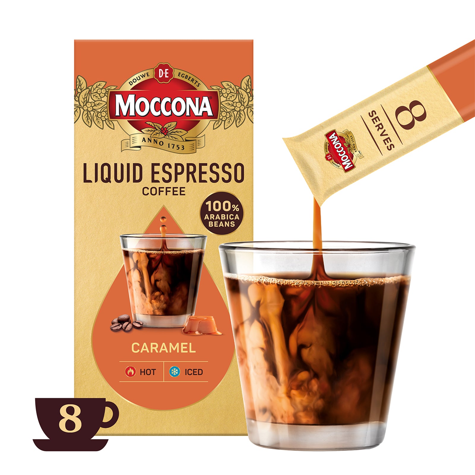 Moccona Liquid Espresso Caramel Concentrate 20ml x 8