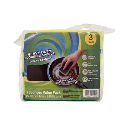 Heavy Duty Scouring Sponge Value Pack 3pcs/pack