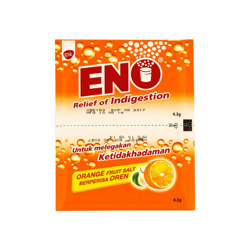 Eno Orange Flavoured Fruit Salt Antacid Powder Sachet 4.3g x 2sachets