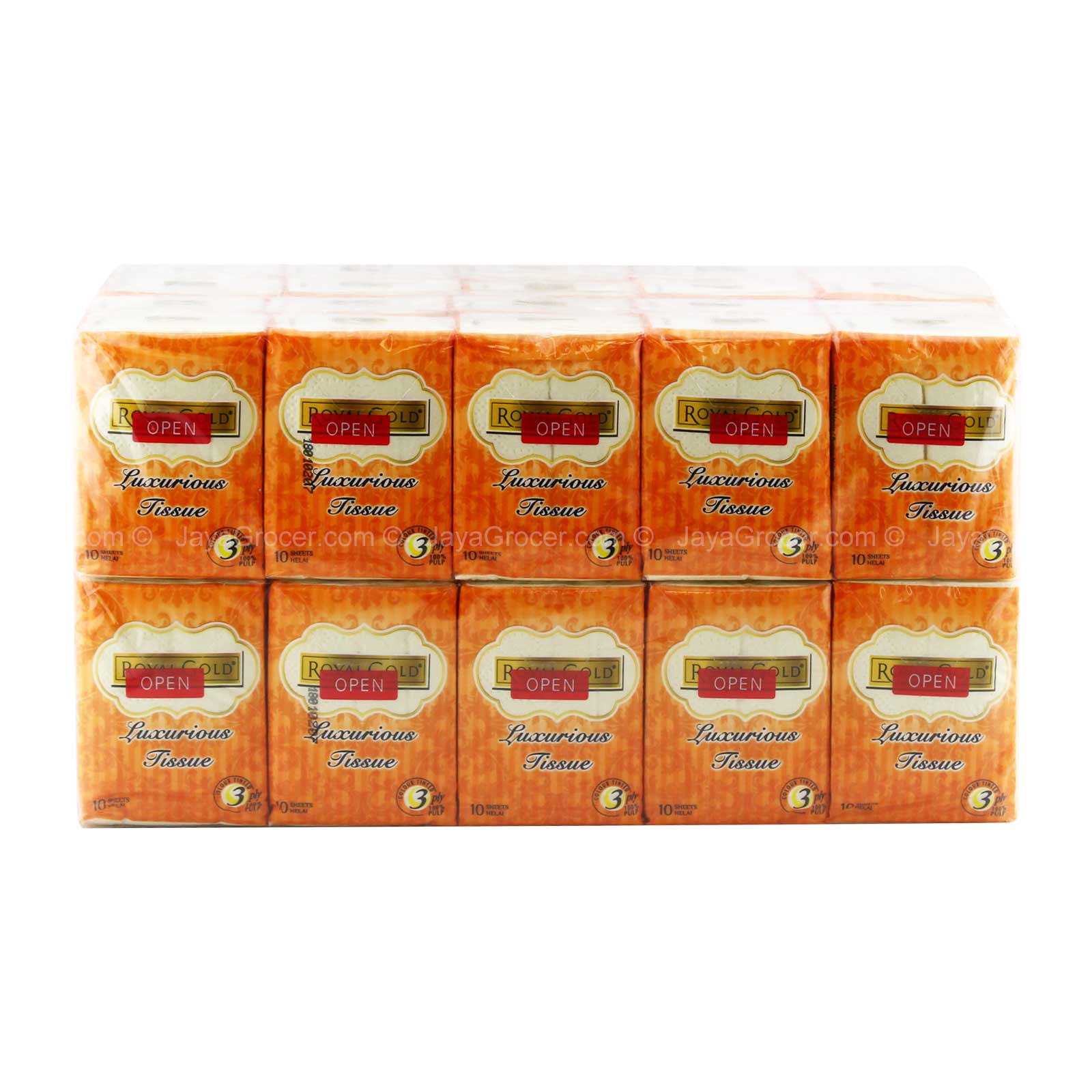 Royal Gold 3ply Hanky Pack 8pcs x 10