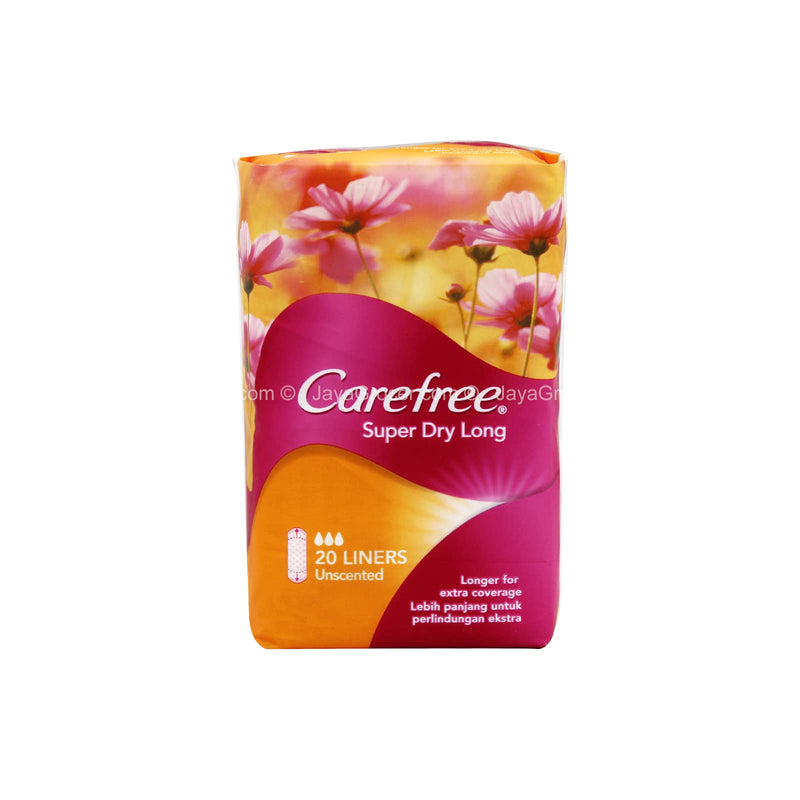 Carefree Super Dry Long Unscented Panty Liners 20liners