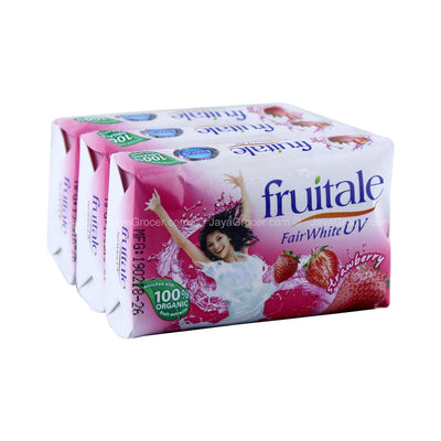 Fruitale Fair White UV Strawberry Bar Soap 80g x 3