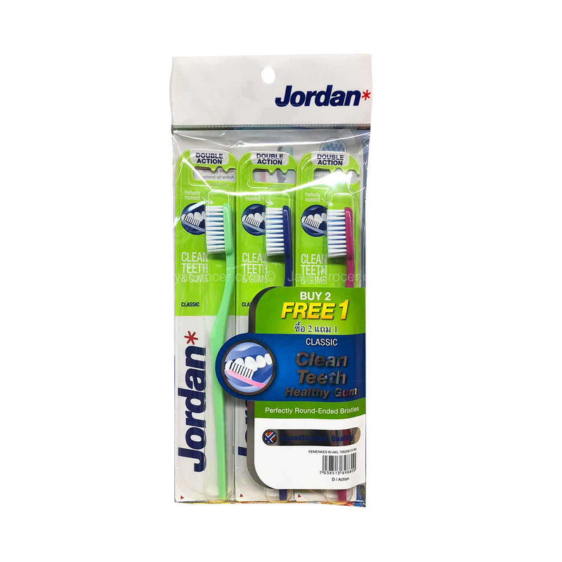 Jordan Classic Double Action Toothbrush 3pcs/pack