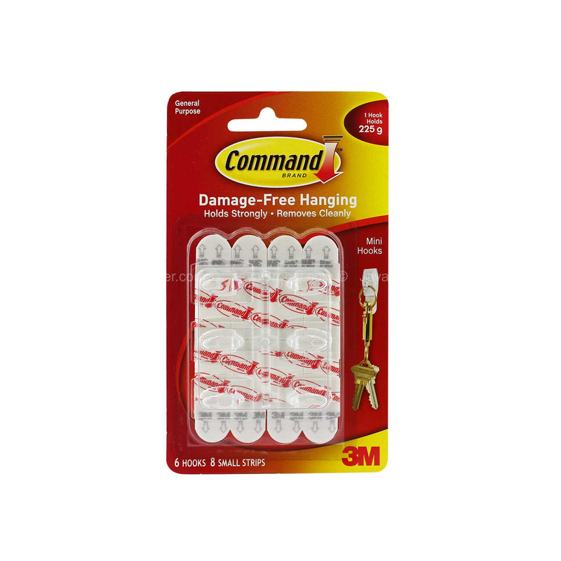 Command Mini Hooks with Strips 6pcs