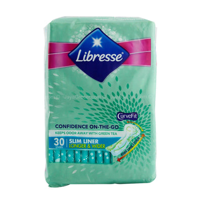 Libresse Longer and Wider Pantyliner Slim Green Tea Scent 30pcs/pack