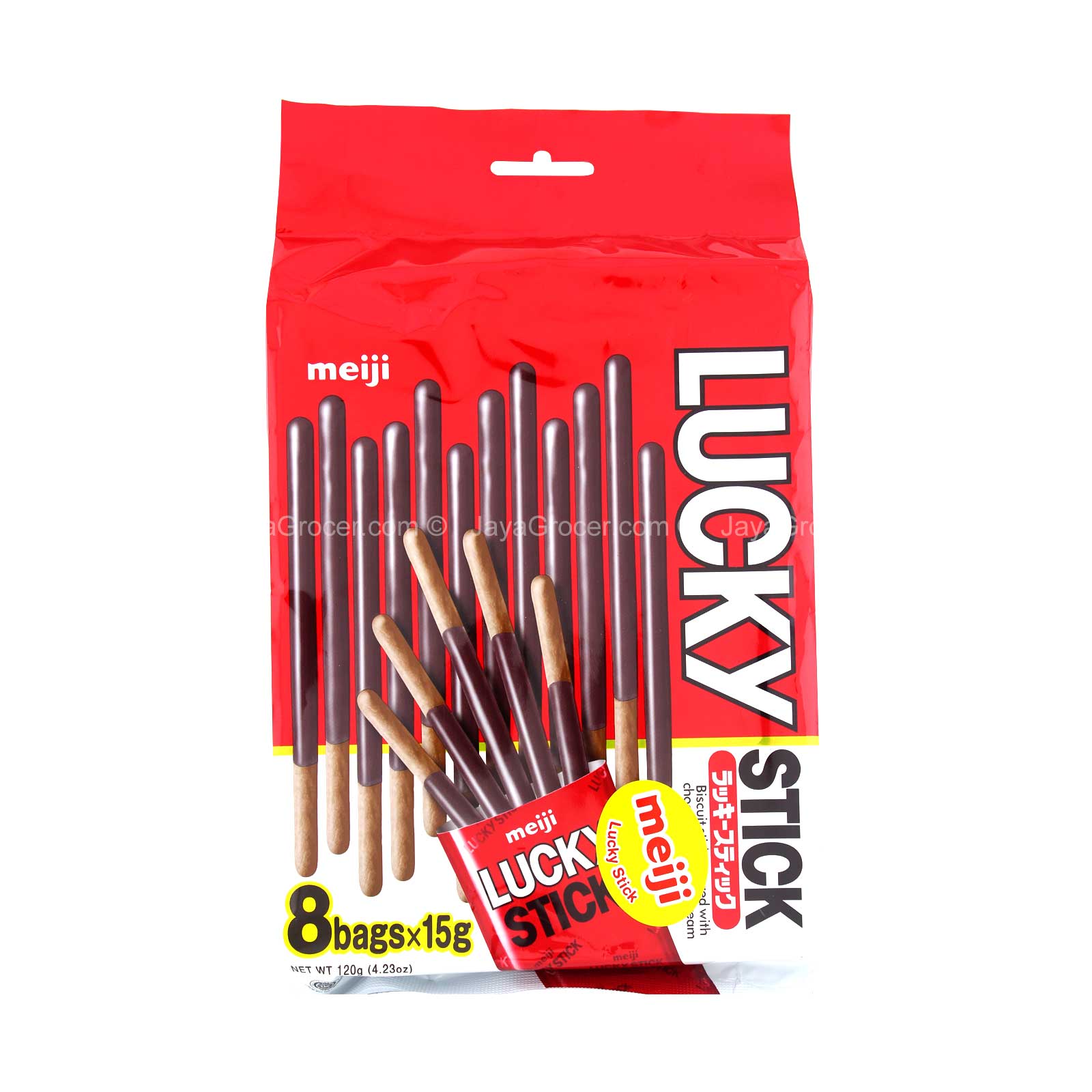 Meiji Lucky Chocolate Biscuit Stick 120g