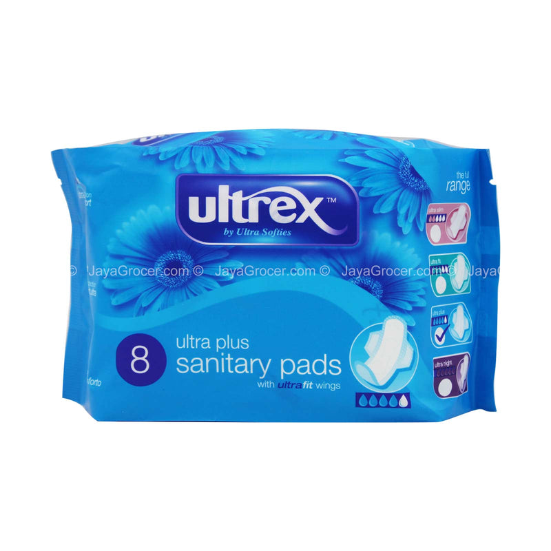 Ultrex Ultra Plus Sanitary Pads with Ultra Fit Wings 8pcs