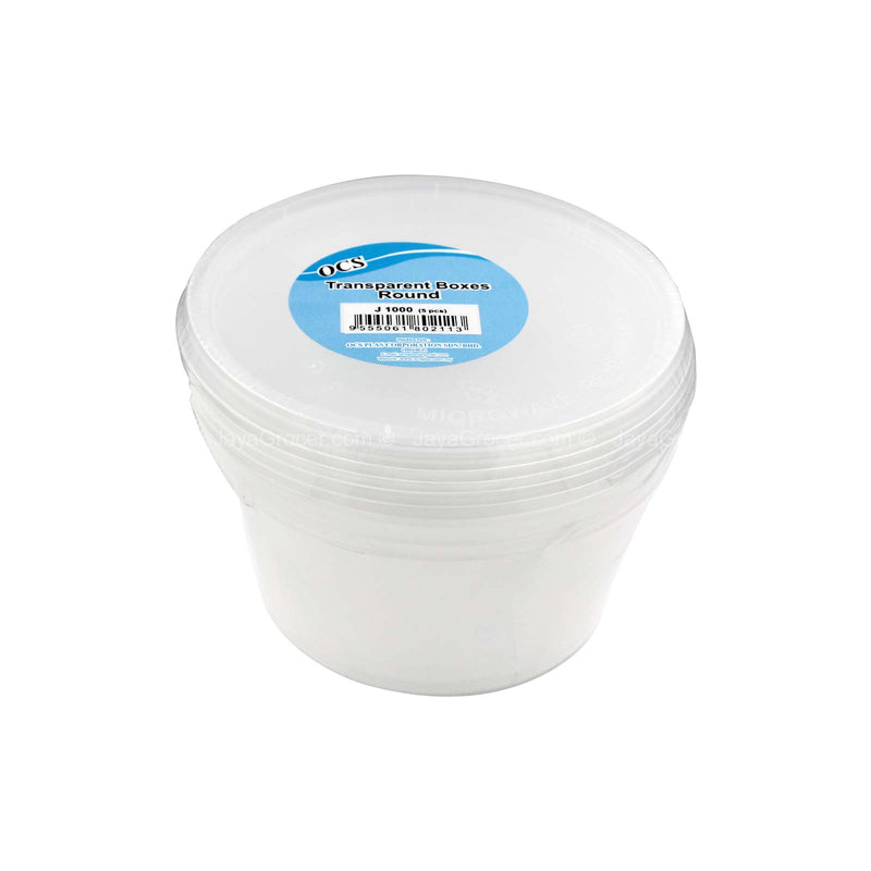 OCS Transparent Round Container 5pcs