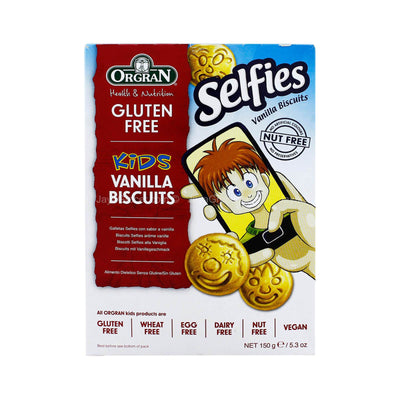 Orgran Health & Nutrition Gluten Free Kids Selfies Vanilla Biscuits 150g