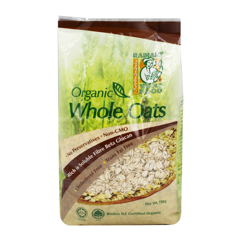 Radiant Whole Food Organic Whole Oats 750g