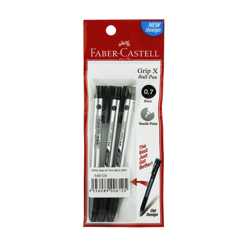 Faber-Castell Grip X 0.7 Black Ball Pen 3pcs