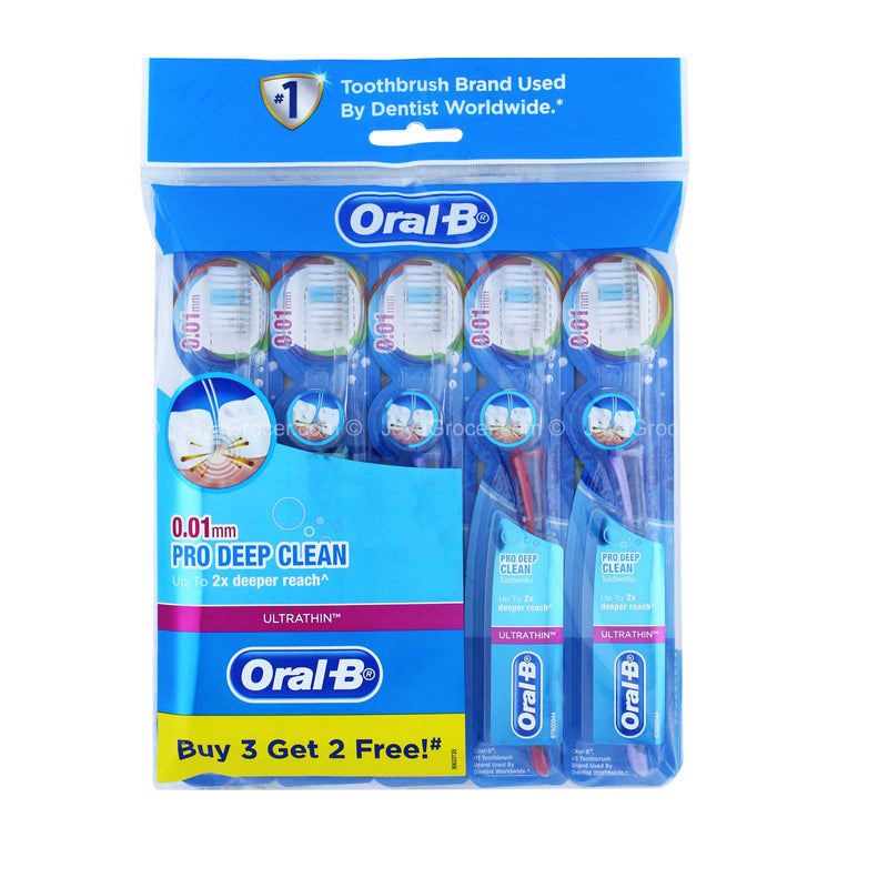 Oral-B Pro Deep Clean Ultrathin Toothbrush 3+2pcs