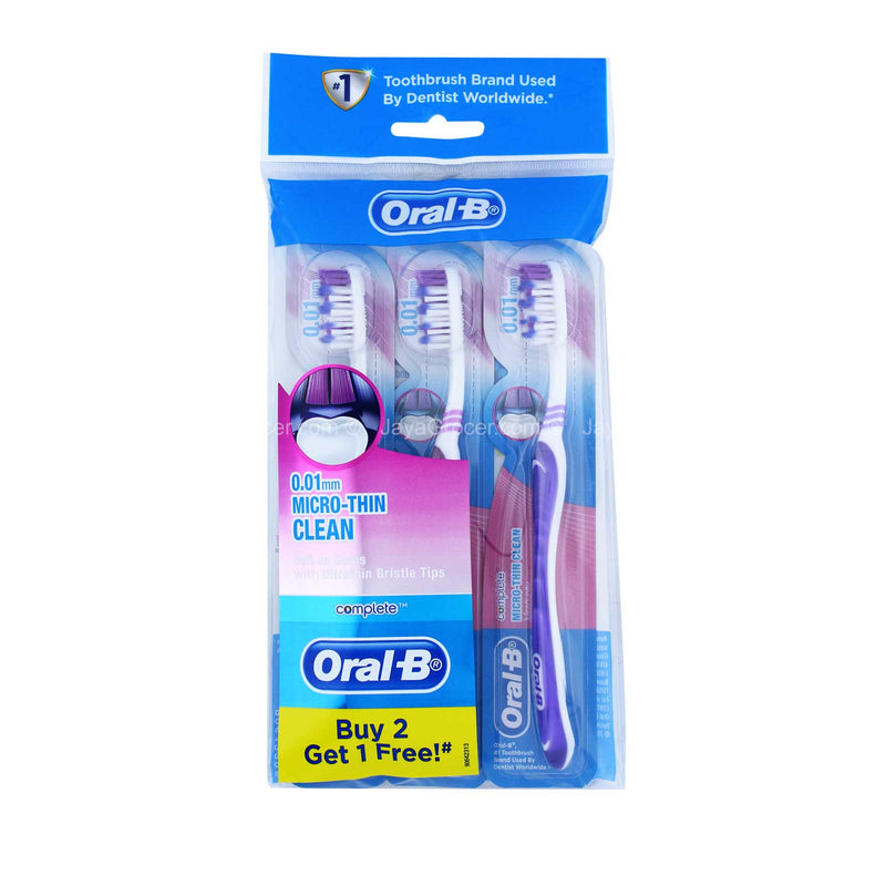 Oral-B Complete Micro-Thin Clean Toothbrush 2+1pcs