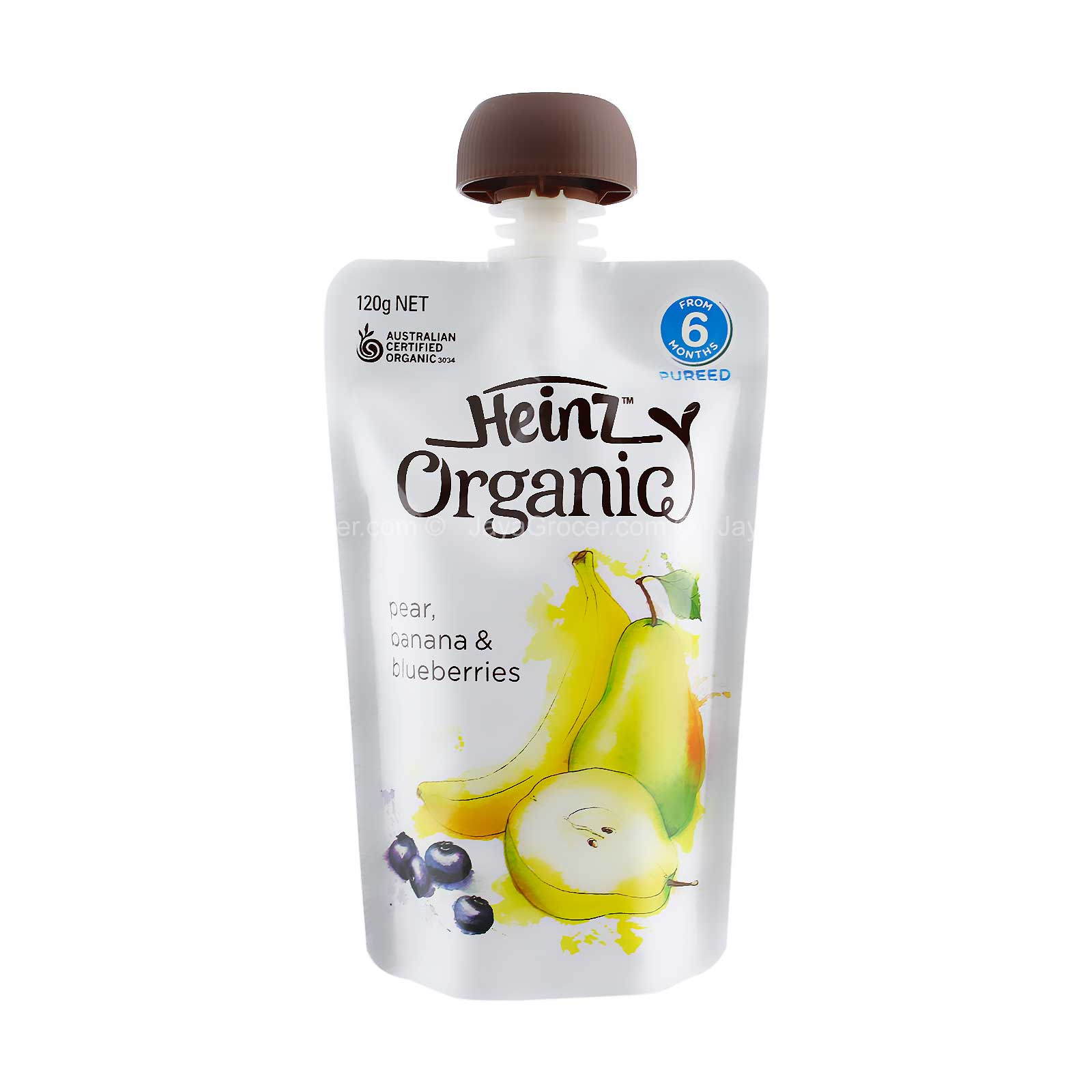 Heinz Organic Pear, Banana & Blueberries Baby Food (6 months ++) 120g