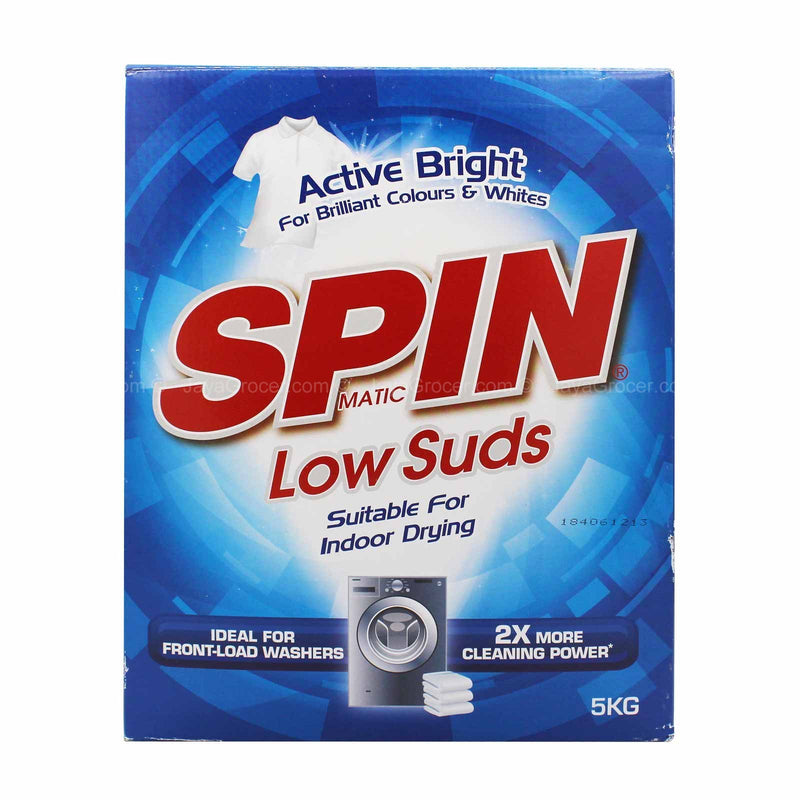 Spin Low Suds Active Bright Detergent Powder 5kg