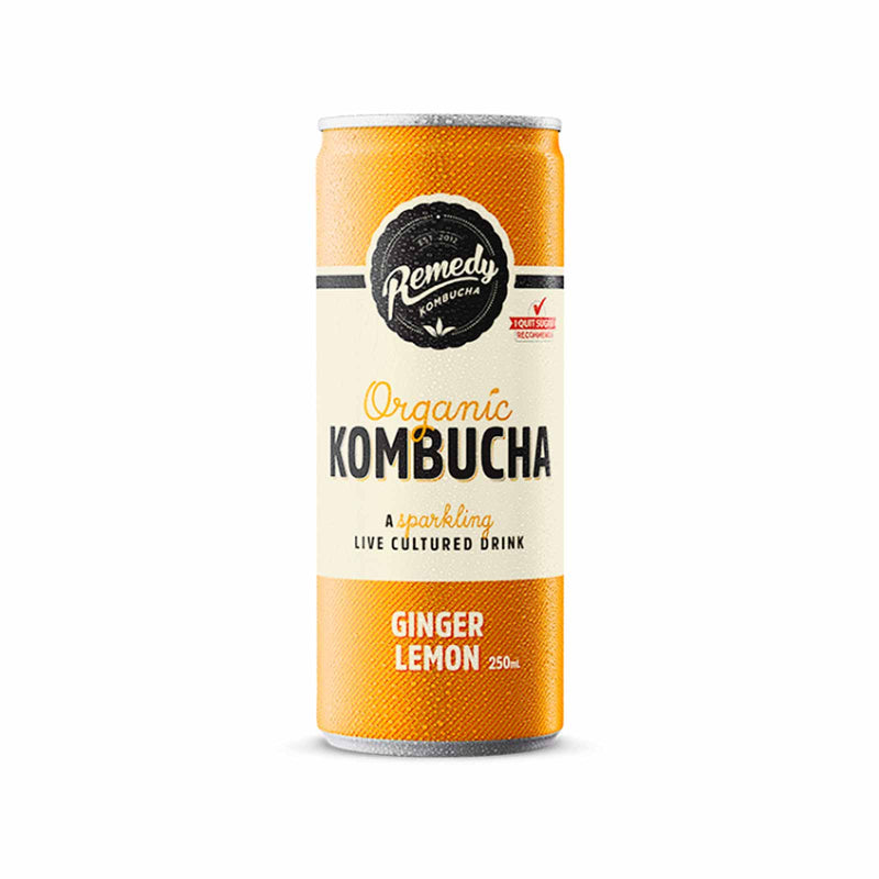 Remedy Organic Kombucha Ginger Lemon 250ml