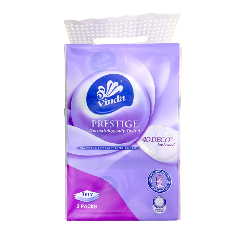 Vinda Prestige Facial Tissue Softpack 100pcs x 3