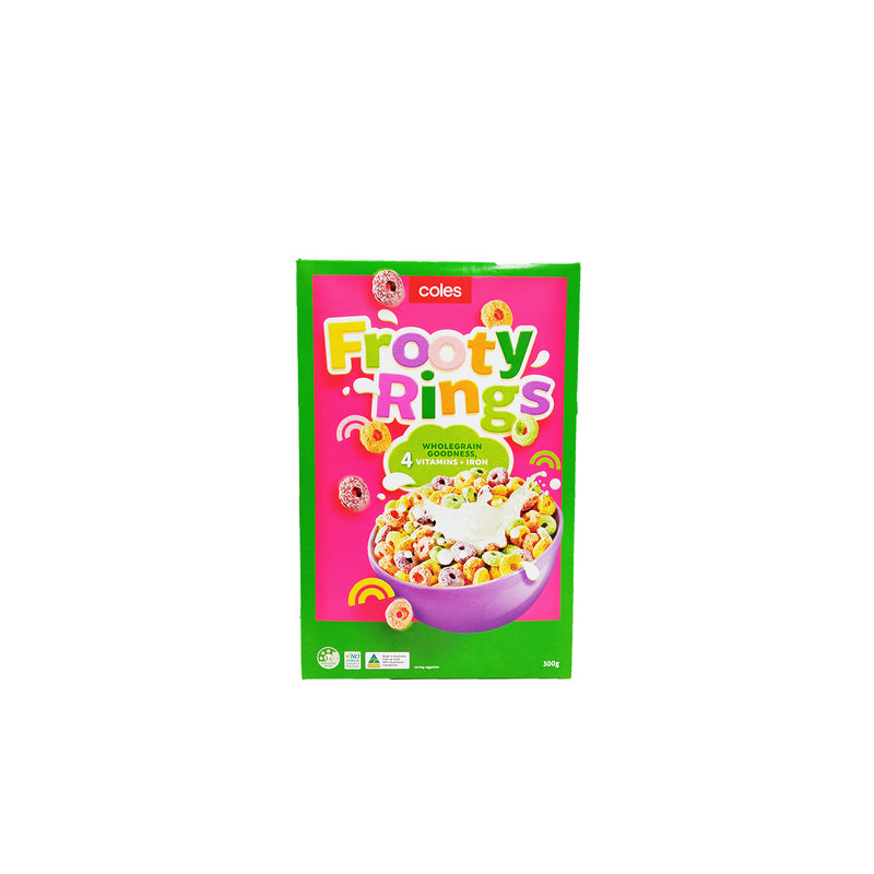 Coles Breakfast Cereal Frooty Rings 300g