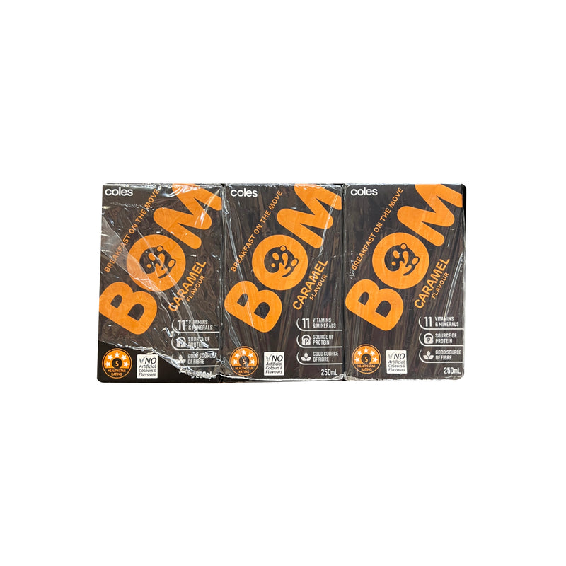 Coles Bom Caramel Flavoured Liquid Breakfast 250ml